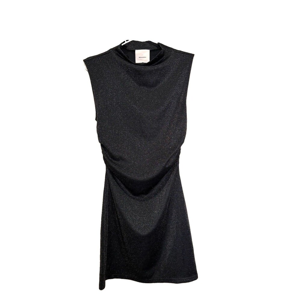 Reformation Alden Black Sparkly Mini Dress Women's Small Evening Cocktail NYE